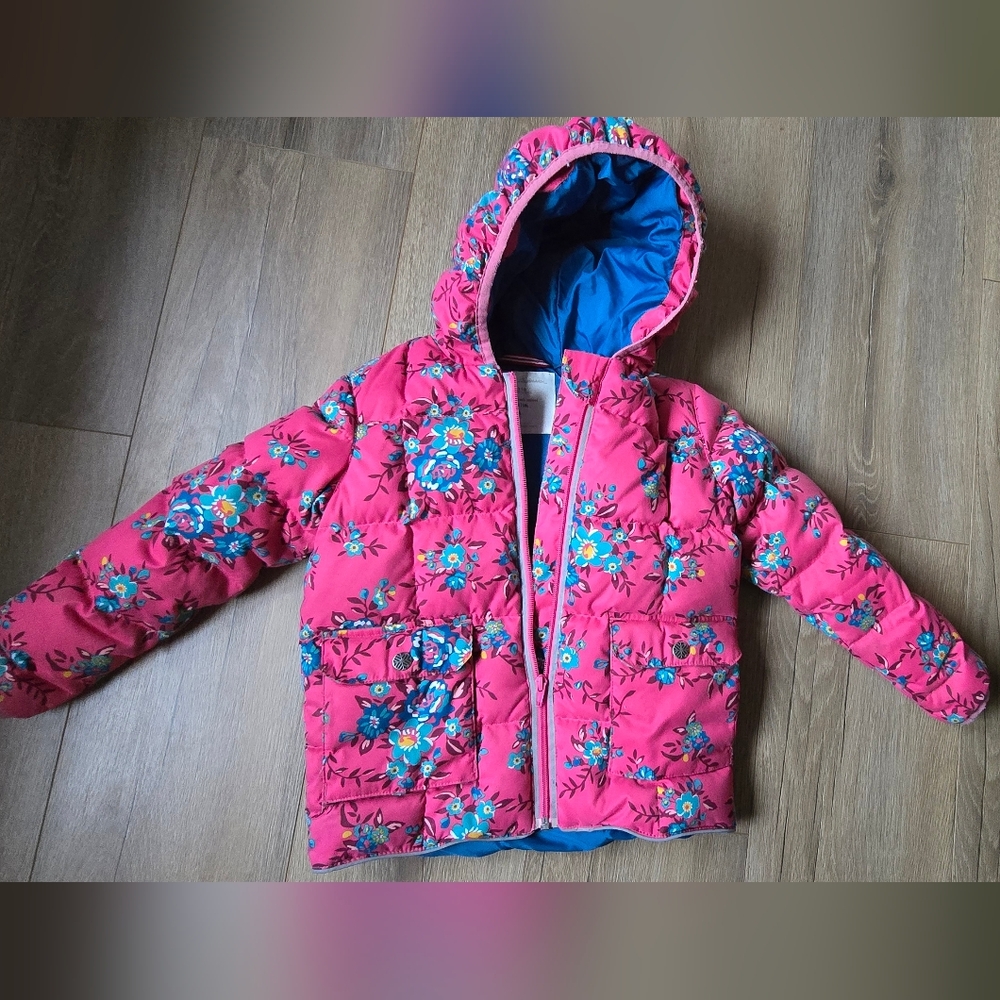 Hanna Andersson Pink Floral Puffer Jacket